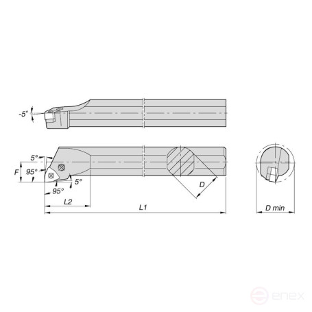 Державка токарная NORGAU Industrial расточная S20Q-PWLNR08
