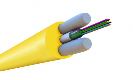 FO-STFR-IN-9-12- LSZH-YL Fiber optic cable 9/125 (G.652D) single-mode, 12 fibers, single-module, round, water-blocking gel reinforced with fiberglass rods, internal, LSZH, ng(A)-HF, yellow