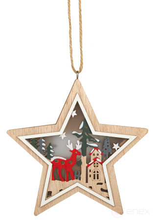 Lamp ERA ENGDS-4L New Year LED Star Pendant 15 cm 2*AA