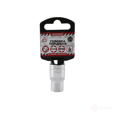 Головка 1/2" внешний TORX Е16 L=38 мм, на холдере ARNEZI R0320016