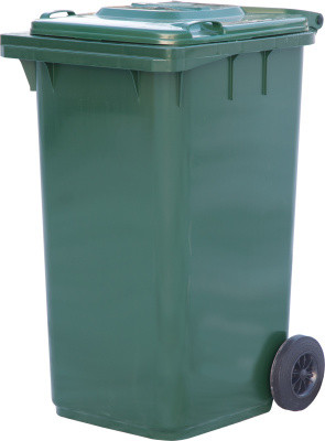 Garbage container p/e 240L. color. green