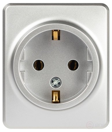 Розетка ЭРА Эксперт 11-2203-03 2P+E Schuko IP20 16A-250В ОУ алюминий