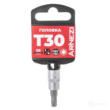 Головка 1/4" со вставкой TORX Security T30 L=38, на холдере Arnezi R0004630