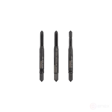 Комплект ручных метчиков NORGAU Industrial М4, HSS-E/VAP, 3 предмета