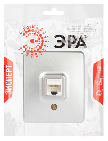 Розетка ЭРА Эксперт 11-3203-03 информационная RJ45 IP20 ОУ алюминий