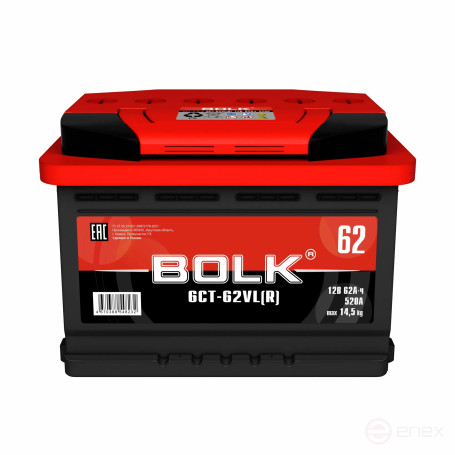 Аккумулятор BOLK Standart 62 А/ч обратный R+ 242x175x175 LB2 EN 520 А