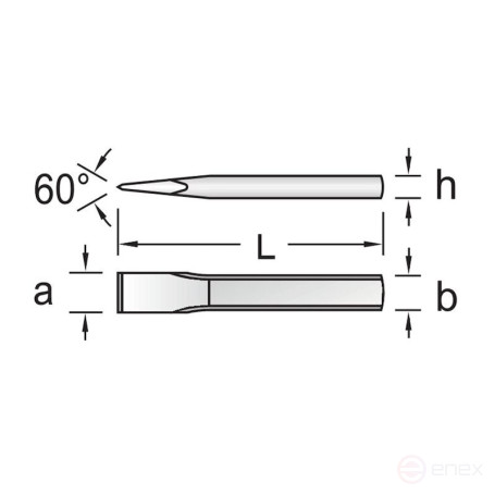 Locksmith chisel NORGAU Industrial flat 18x150 mm, N95-18X150
