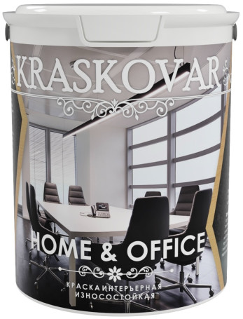 Краска интерьерная Kraskovar HOME & OFFICE износостойкая Белый 5 л.