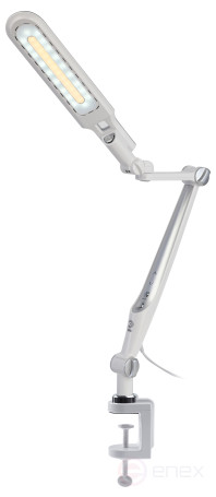 Настольный светильник ЭРА NLED-496-12W-S светодиодный на струбцине серебро