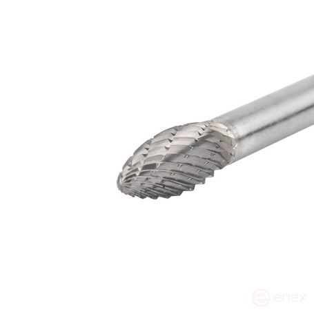 Carbide borehole NORGAU industrial flame-shaped 8 mm, H shape, DCM