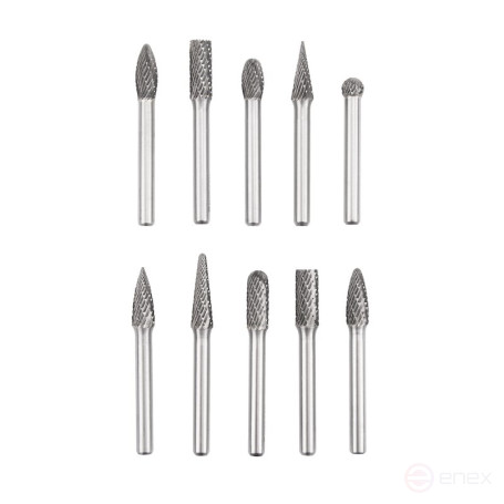 Набор борфрез твердосплавных NORGAU Industrial режущие головки 8 мм, DCM, 10 предметов