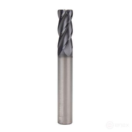 Фреза концевая радиусная NORGAU Industrial по металлу 10 мм, R1, Z4, VHM/AlCrSin
