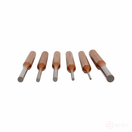 Набор выколоток NORGAU Industrial в металлическом футляре N116, 6 предметов