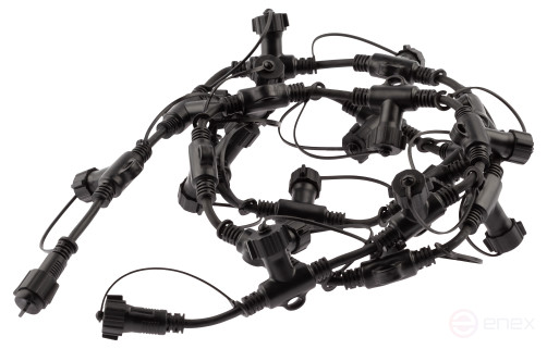 ERA ERAPS-R Splitter for IP65 Garlands 20 Sockets 2 meters Rubber Black