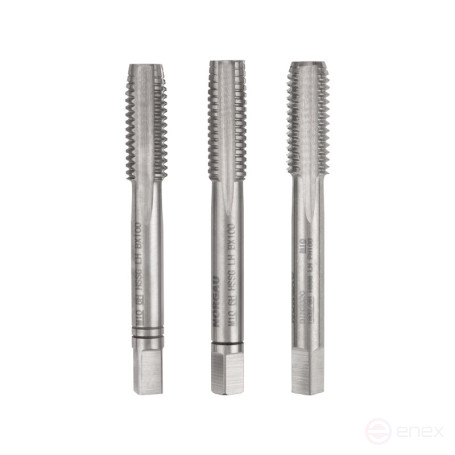 Комплект ручных метчиков NORGAU Industrial левого вращения M10, HSS, 3 предмета