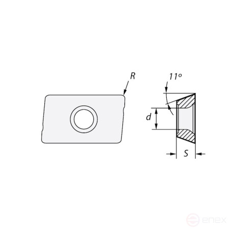 Пластина фрезерная NORGAU Industrial APKT113508R-UF, NRG25P