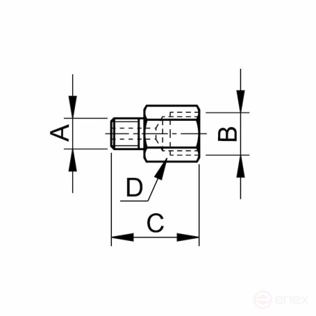 Резьбовой переходник NORGAU Industrial для гидравлического инструмента NPTF1/4"-NPTF3/8"