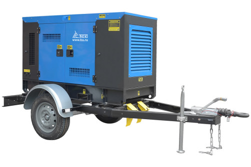 Diesel generator TSS ED-20-T400 in a noise-proof casing on a trailer