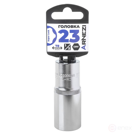 Головка 1/2" Super Lock 23 мм L=78 мм удлиненная, на холдере Arnezi R0300923
