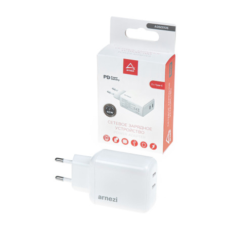 Mains Charger 40W 2X USB-C (PD3.0) ARNEZI A0605106