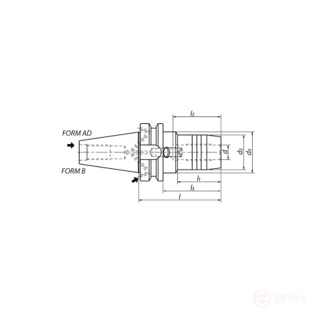 Патрон гидрозажимной NORGAU Industrial с набором втулок, BT40x20x90-AD, MAS403-BT