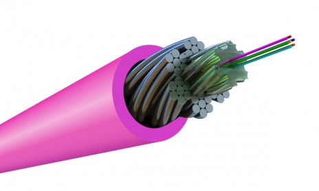 FO-AWS1-IN-504-4- LSZH-MG fiber optic cable 50/125 (OM4) multimode, 4 fibers, super flexible, armored, fibers in a rope of steel wires, gel-filled, internal, LSZH, ng(A)-HF, magenta (magenta)