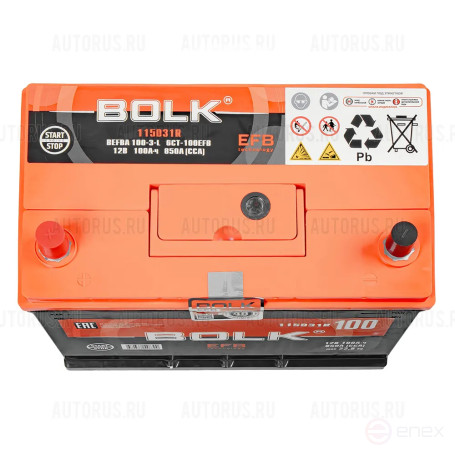 Аккумулятор BOLK EFB ASIA 100 А/ч прямой L+ 306x175x190 D31 EN 850 А