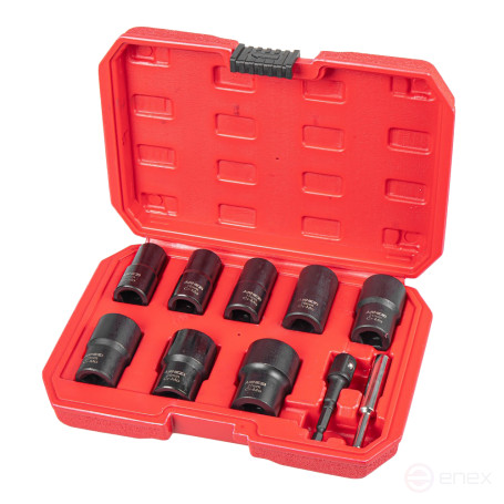 Набор головок 1/2" (экстракторов) для поврежденных гаек и болтов, 10 пр. (CR-MO) ARNEZI R5304013
