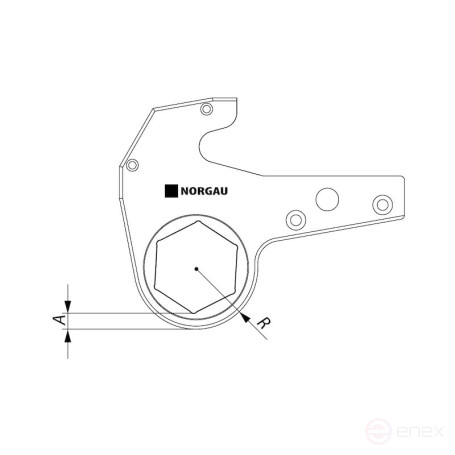 Replacement cassette NORGAU Industrial for hydraulic wrench 80 mm, NHT11-060LP