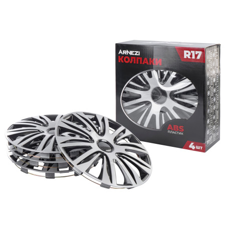 Колпаки R17 Galaxy 4шт (серебристо-черные) ABS-пластик ARNEZI A0702027