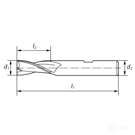 Фреза концевая NORGAU Industrial шпоночная по металлу 4 мм, Z2, HSS-Co8