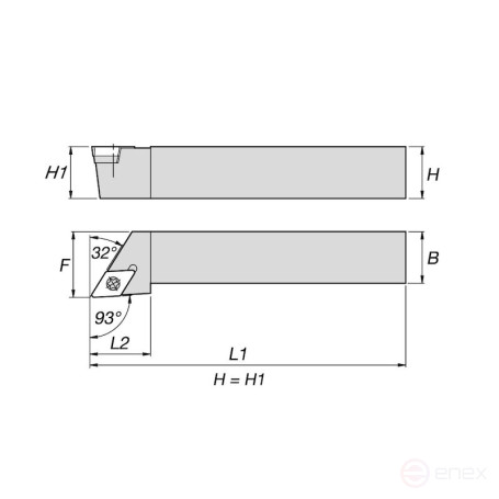 Державка токарная NORGAU Industrial для наружной обработки SDJCL1616H11
