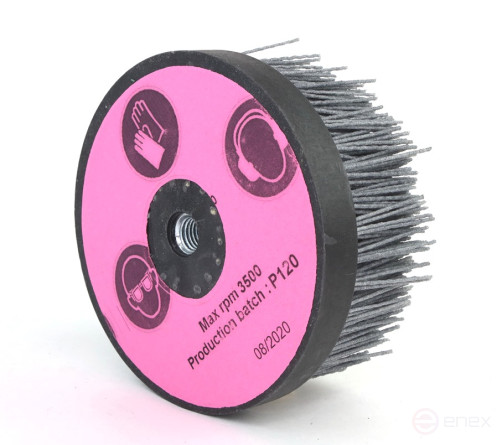 Щетка чашечная Д140*M14, ворс полимер-абразив P120 по дереву для УПМ УШМ (болгарка) (3-104)