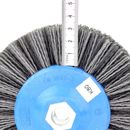 Щетка дисковая Д140*55*M14, ворс полимер-абразив P80 по дереву для УПМ УШМ (болгарка) (1-105)