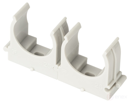 Крепеж-клипса ЭРА CLIP-25-G-MP для трубы прямой монтаж серая d25мм 50шт