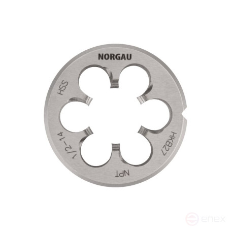 Round die NORGAU Industrial for metal HSS NPT 1/2 x 14, Form B