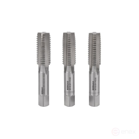 Комплект ручных метчиков NORGAU Industrial M18, HSS-E, 3 предмета