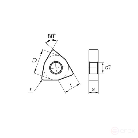 Turning plate NORGAU Industrial WNMG060408-MD, NRG25P