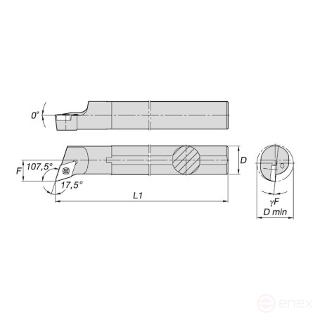 Державка токарная NORGAU Industrial расточная S12M-SDQCL07