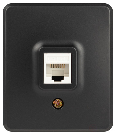 Розетка ЭРА Эксперт 11-3203-05 информационная RJ45 IP20 ОУ антрацит