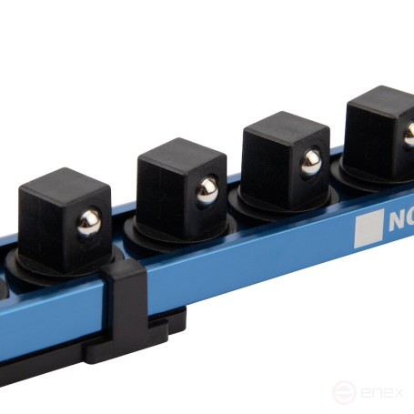 Рейка магнитная для 9-ти торцевых головок 1/2" NORGAU Industrial 230 мм, NVH19-9