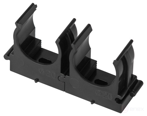 Крепеж-клипса ЭРА CLIP-20-B-MP для трубы прямой монтаж черная d20мм 100шт