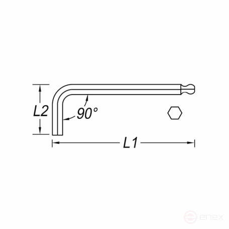 Ключ шестигранный удлиненный с круглой головкой NORGAU Industrial 2.5 мм, N42EL-2,5