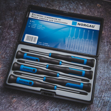 Набор отверток для точной механики NORGAU Industrial N140PBS, 6 предметов