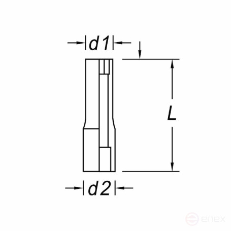 Impact end head NORGAU Industrial hexagon elongated 1/2", 19 mm, N19K-17