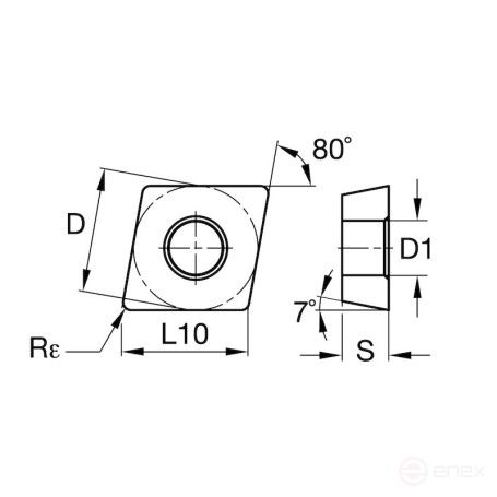Пластина токарная NORGAU Industrial позитивная CCMT060204-UM, NRG10P