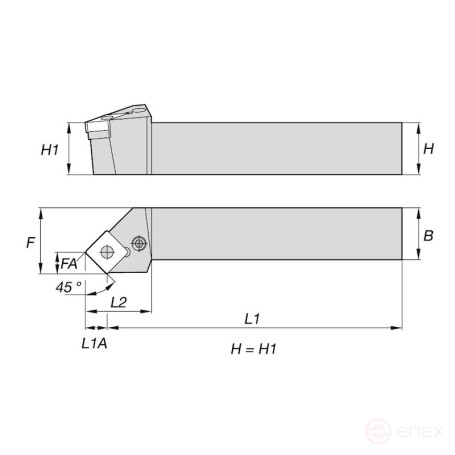Державка токарная NORGAU Industrial для наружной обработки PSSNR3232P19