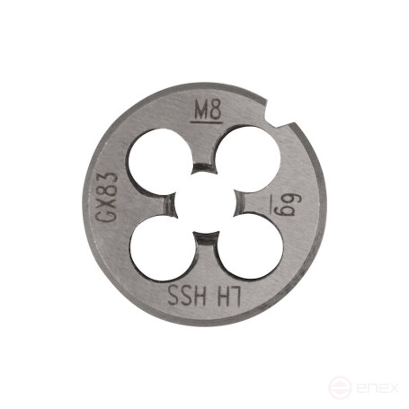 Плашка левого вращения NORGAU Industrial по металлу M8х1.25 мм, HSS