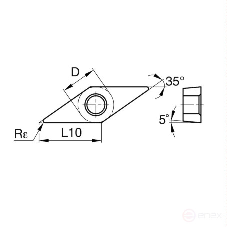 Пластина токарная NORGAU Industrial позитивная VBMT160408-UM, NRG10P