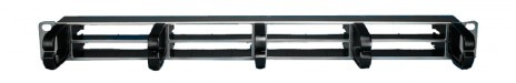 PPTR-19-8CU-RNG-STL Патч-панель 19" для претерминированных медных и оптических кассет, 8 слотов под кассеты, 1U, с 5 пластиковыми кольцами для горизонтальной прокладки кабеля